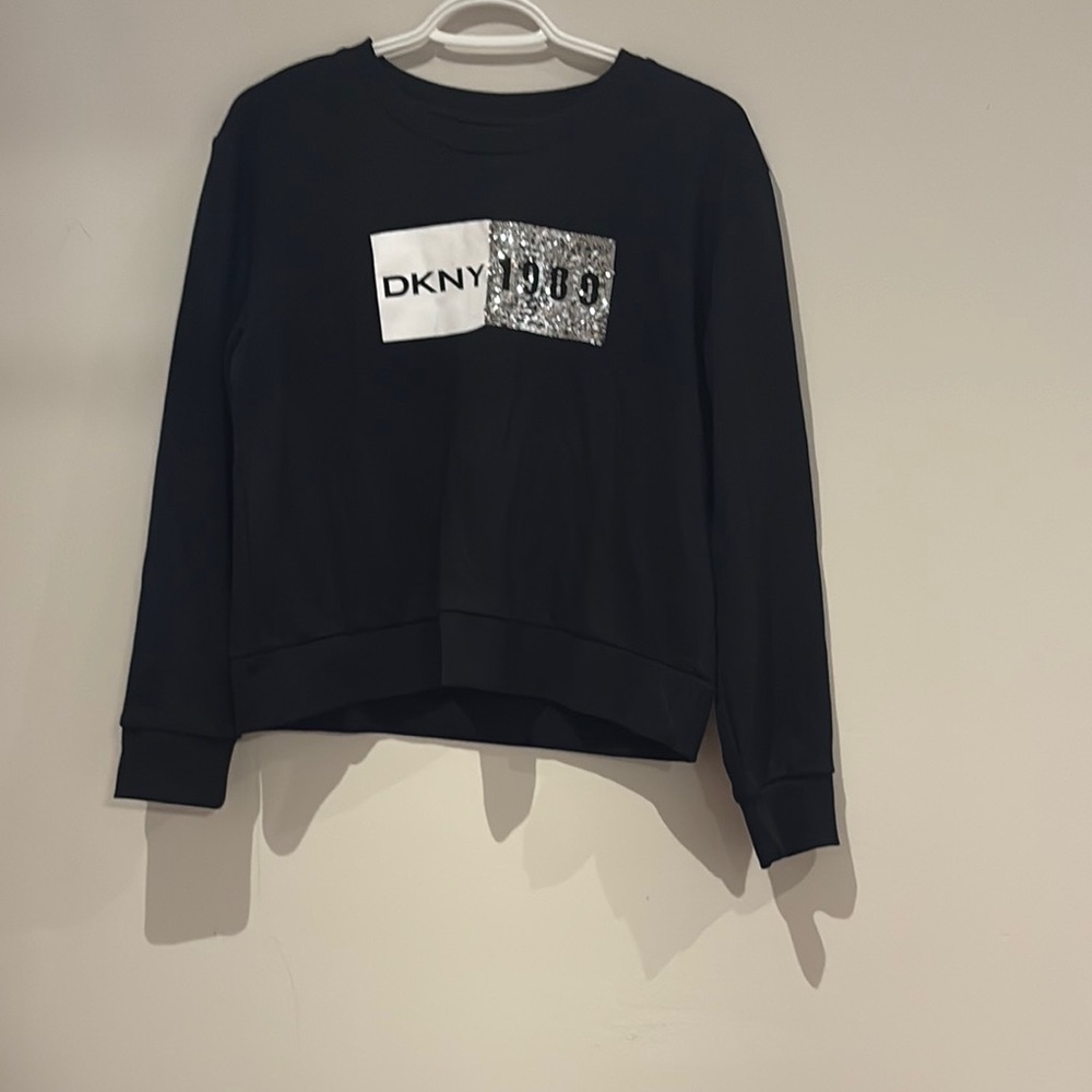 DKNY Black Sweatshirt with Silver Accents
